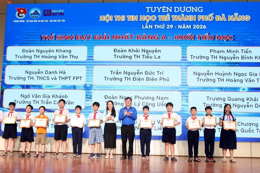 771 thí sinh và nhóm thí sinh được trao giải tại Hội thi Tin học trẻ thành phố Đà Nẵng lần thứ 29