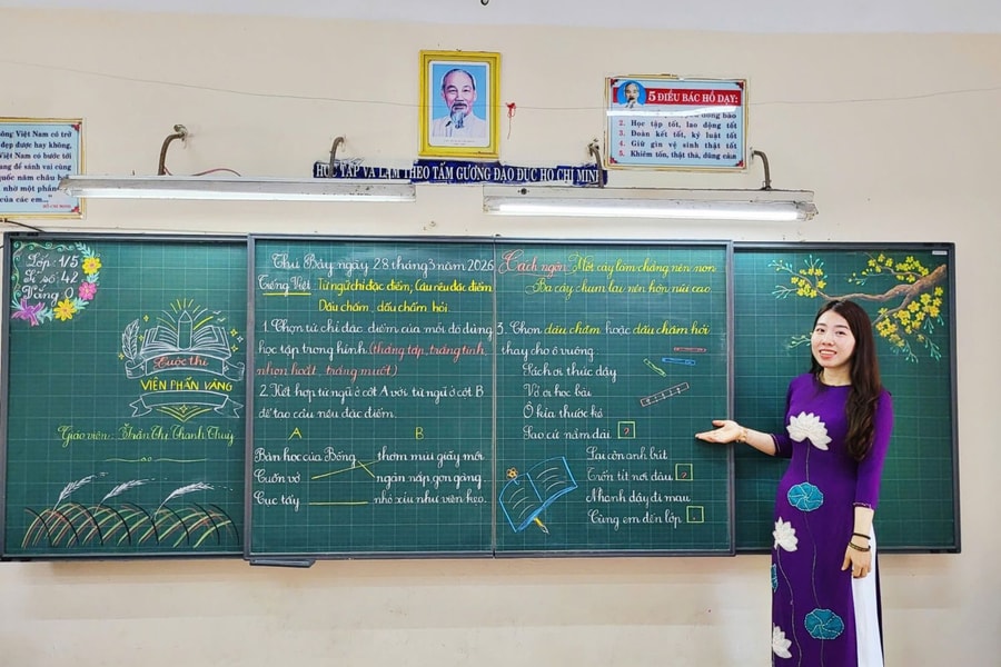 Phường Hòa Cường khen thưởng giáo viên đạt thành tích tại hội thi “Viên phấn vàng”