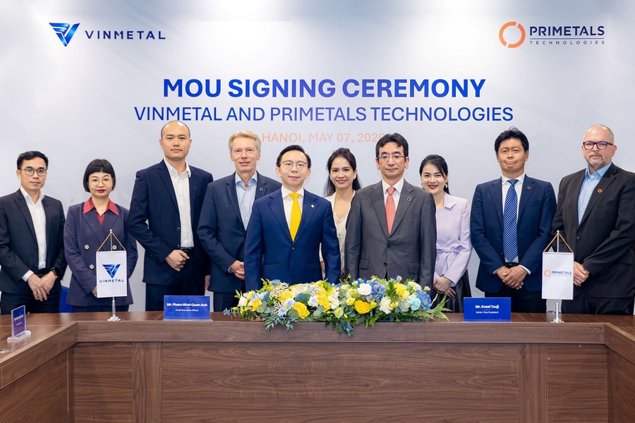 VinMetal hợp tác Primetals phát triển công nghệ sản xuất thép tiên tiến hàng đầu thế giới