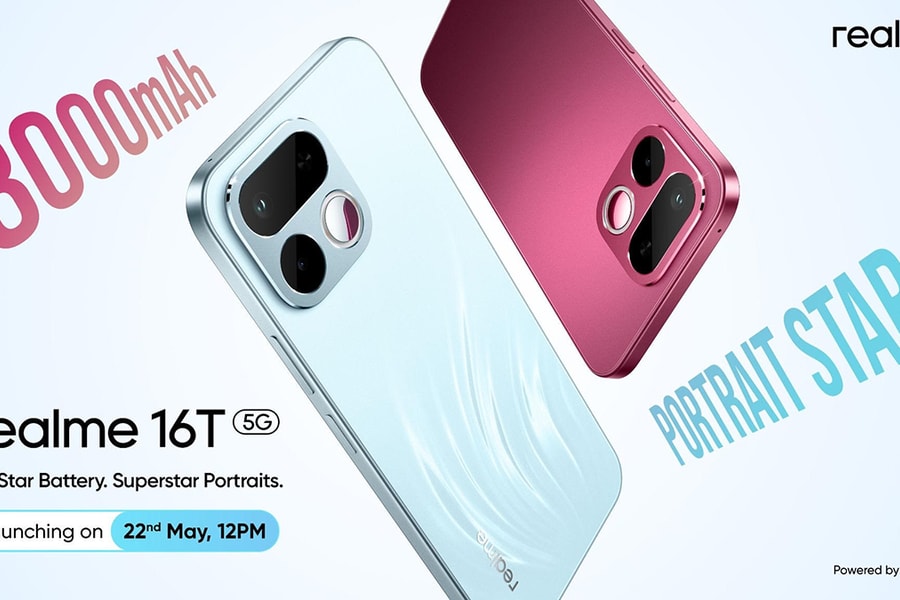 realme 16T xác nhận ra mắt ngày 22/5: Pin 8.000 mAh dùng 3 ngày, hỗ trợ sạc bypass