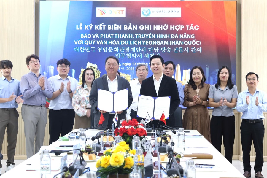 Báo và phát thanh, truyền hình Đà Nẵng ký kết biên bản ghi nhớ hợp tác với Quỹ Văn hóa Du lịch Yeongam (Hàn Quốc)
