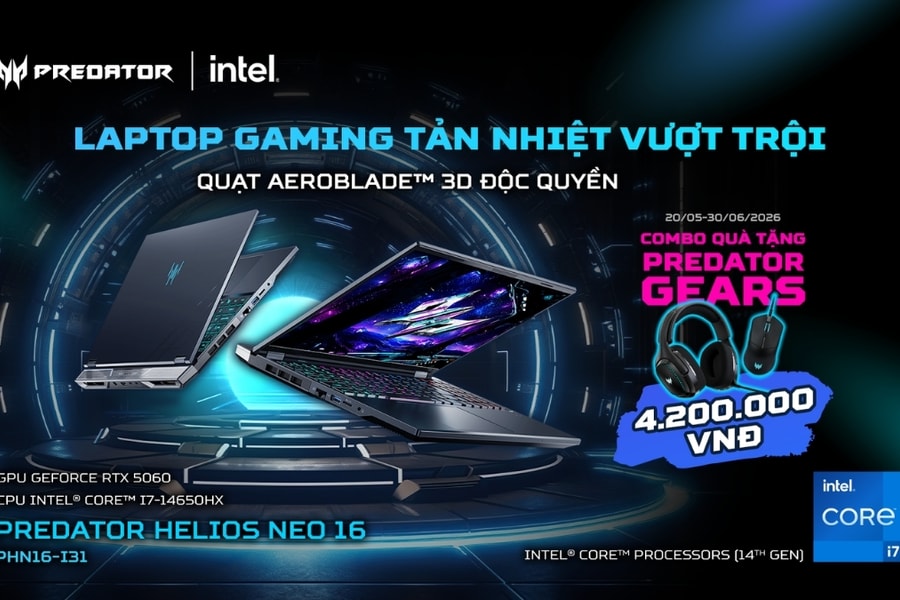 Predator Helios Neo 16 chính thức cập bến Việt Nam: Trang bị RTX 5060 và hiệu năng AI 576 TOPS