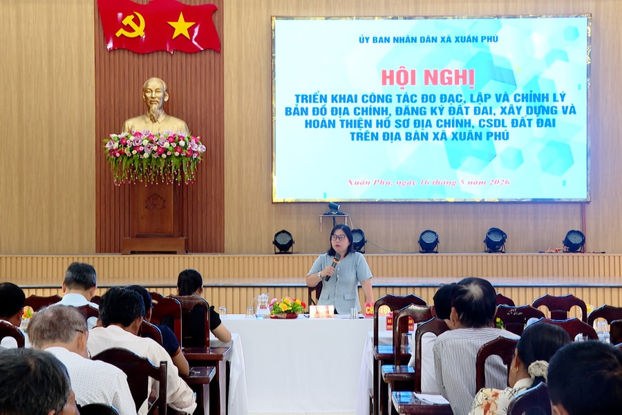 Xã Xuân Phú triển khai công tác đo đạc, lập và chỉnh lý bản đồ địa chính