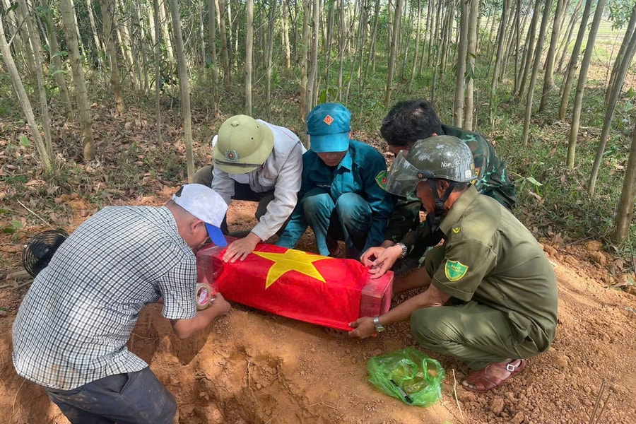 Tìm thấy hài cốt liệt sĩ tại xã Thu Bồn
