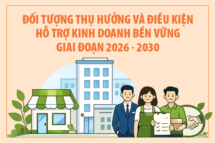 Đối tượng thụ hưởng và điều kiện hỗ trợ kinh doanh bền vững giai đoạn 2026 - 2030