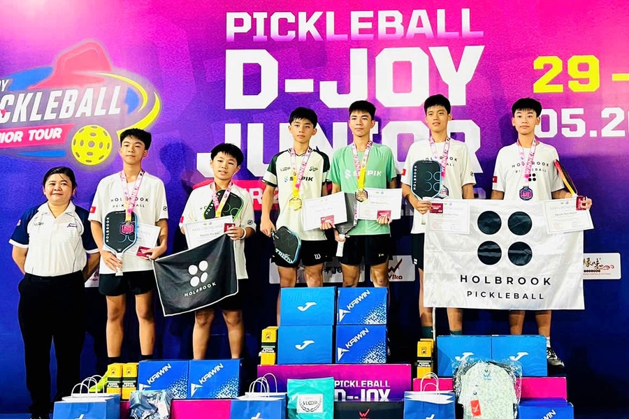 Tay vợt Đà Nẵng giành 3 huy chương chặng 3 Giải Pickleball D-Joy Junior Tour 2026