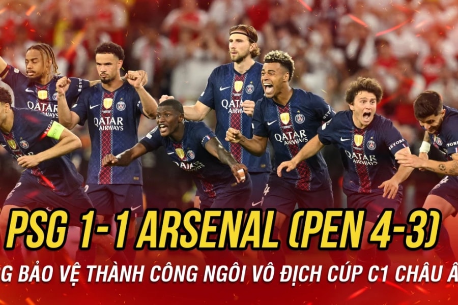 Vượt qua Arsenal trên loạt luân lưu, PSG vô địch cúp C1 châu Âu mùa giải 2025/26