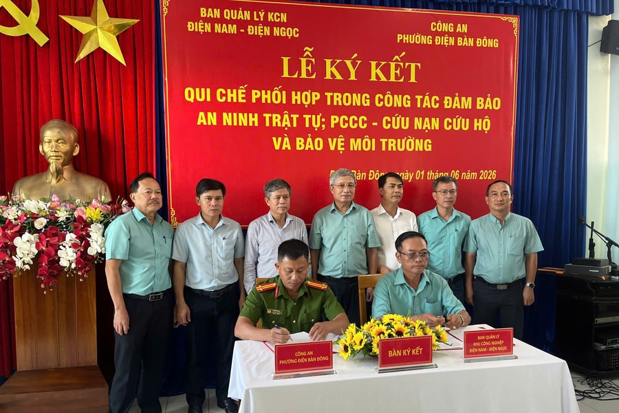 Phối hợp đảm bảo an ninh trật tự tại Khu công nghiệp Điện Nam - Điện Ngọc