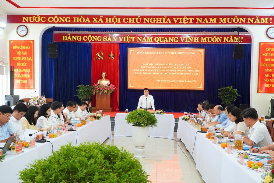 Đoàn khảo sát Ban Tổ chức Trung ương làm việc với phường Ngũ Hành Sơn và Hội An: Nhiều kiến nghị về tổ chức bộ máy, cán bộ ở cơ sở