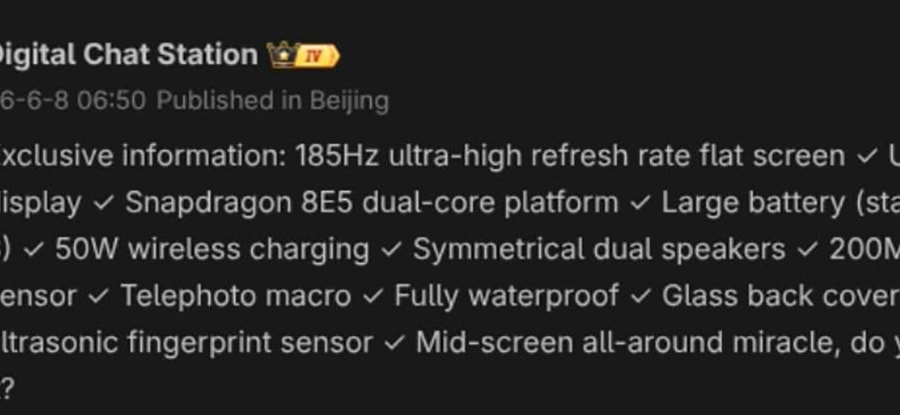 Redmi K100 lộ diện cấu hình đột phá với chip Snapdragon 8 Elite Gen 5 và pin 8.500 mAh