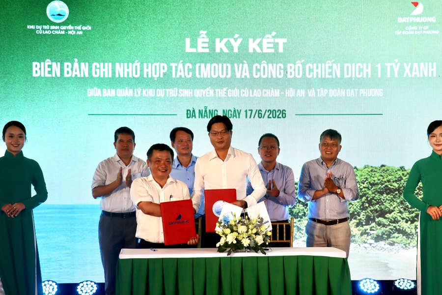 Công bố chiến dịch “1 tỷ xanh” tại Khu dự trữ sinh quyển thế giới Cù Lao Chàm - Hội An