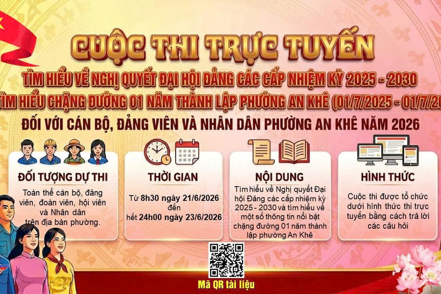 Phường An Khê phát động cuộc thi trực tuyến tìm hiểu nghị quyết đại hội Đảng các cấp