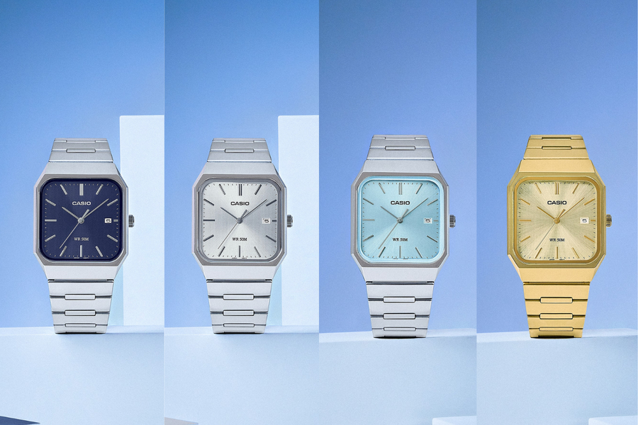 Casio MTP-B185: Sự trở lại của phong cách mặt vuông siêu mỏng thập niên 70