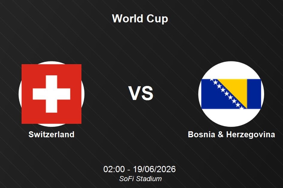 Nhận định Switzerland vs Bosnia & Herzegovina - Vòng bảng World Cup 2026