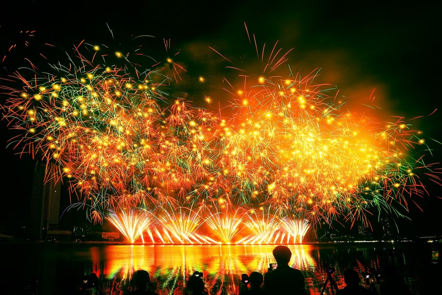 Spectacular moments from fireworks displays by Germany and Macau (China)
