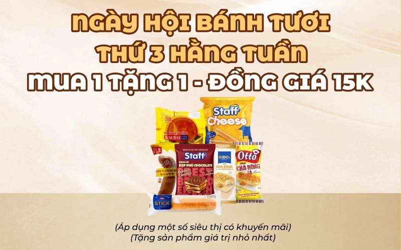 Mẹo săn bánh tươi đồng giá chỉ từ 5.000 đồng tại Bách hóa XANH mỗi thứ 3 hàng tuần