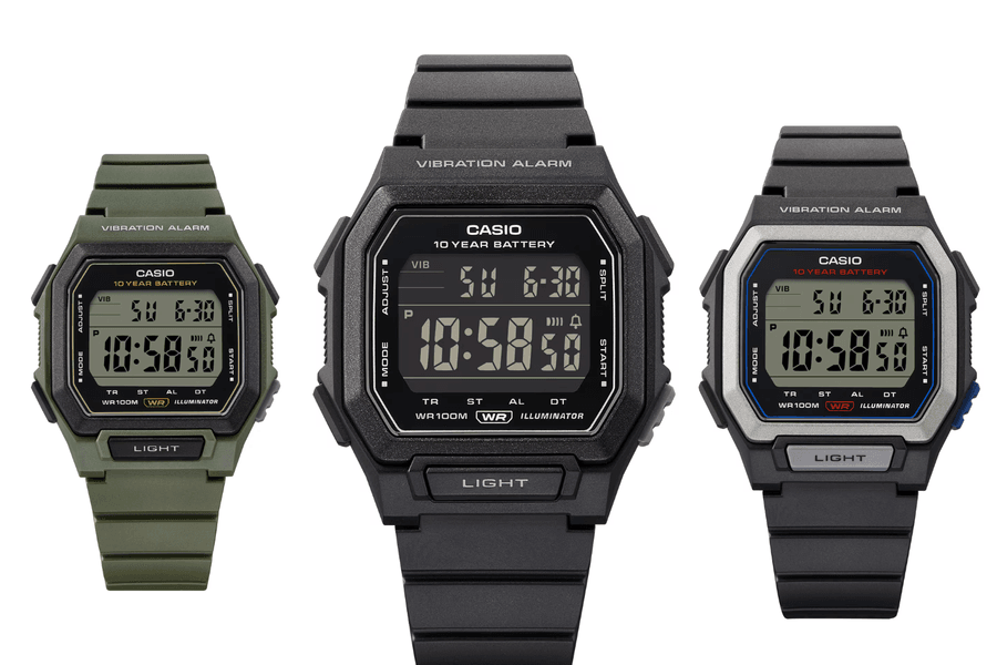 Casio W738H cập bến thị trường Mỹ: Pin 10 năm và tính năng báo thức rung độc đáo
