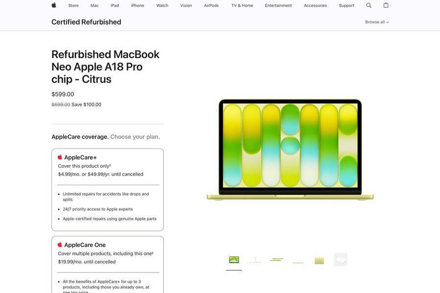 MacBook Neo hàng tân trang lên kệ: Giải mã bài toán kinh tế khi Apple tăng giá niêm yết