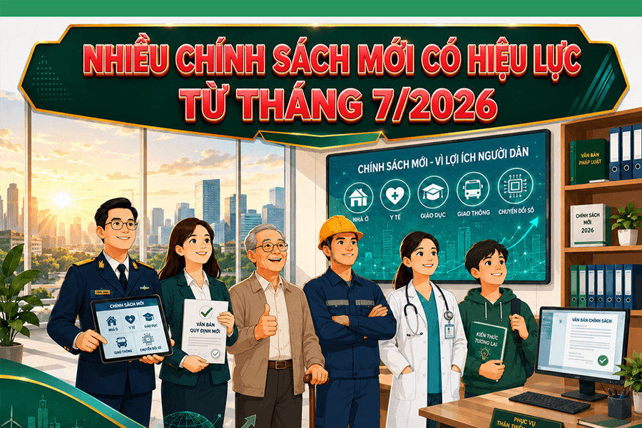 Nhiều chính sách mới có hiệu lực từ tháng 7/2026
