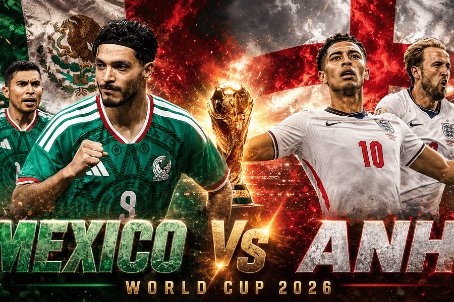 Mexico vs Anh tại vòng 1/8 World Cup 2026: Tam Sư đối mặt pháo đài Azteca và cái dớp 1985