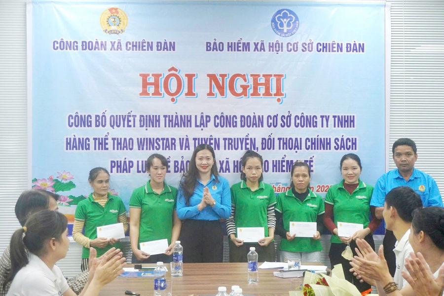Thành lập 2 công đoàn cơ sở tại xã Chiên Đàn