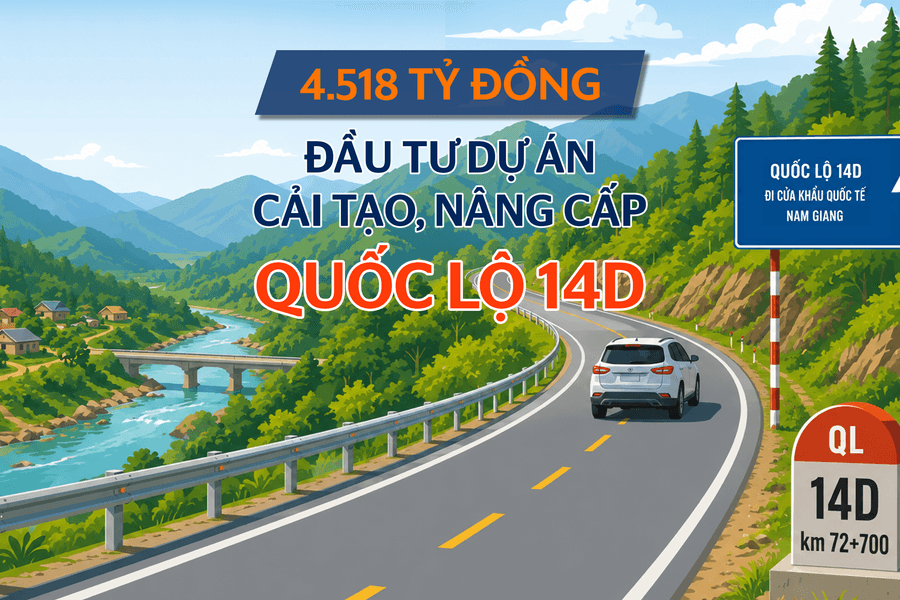 4.518 tỷ đồng đầu tư dự án Cải tạo, nâng cấp quốc lộ 14D