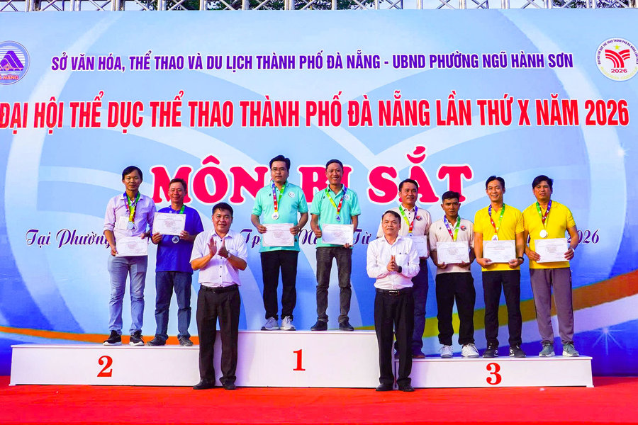 Phường Hải Châu giành giải Nhất toàn đoàn môn bi sắt Đại hội Thể dục thể thao thành phố