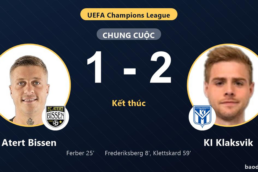Atert Bissen rượt đuổi bất thành, KI Klaksvik thắng ở Champions League