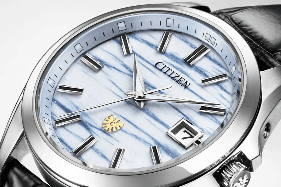 Đồng hồ Citizen AQ4090-08A mặt giấy Washi nhuộm chàm chính thức cho đặt trước