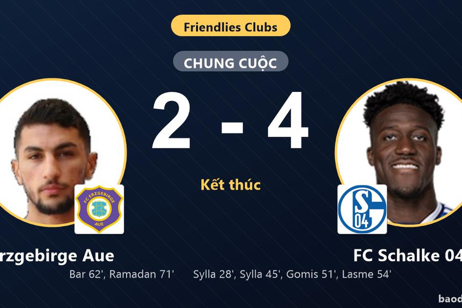FC Schalke 04 thắng đậm, Erzgebirge Aue chỉ kịp rút ngắn cách biệt