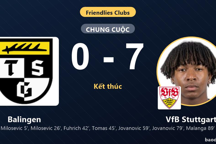 VfB Stuttgart thắng đậm Balingen, khép lại trận giao hữu áp đảo