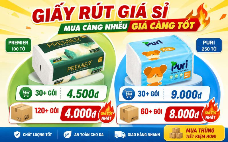 Mẹo nhập giấy ăn giá sỉ chỉ từ 4.000 đồng cho chủ quán tại Bách hóa XANH