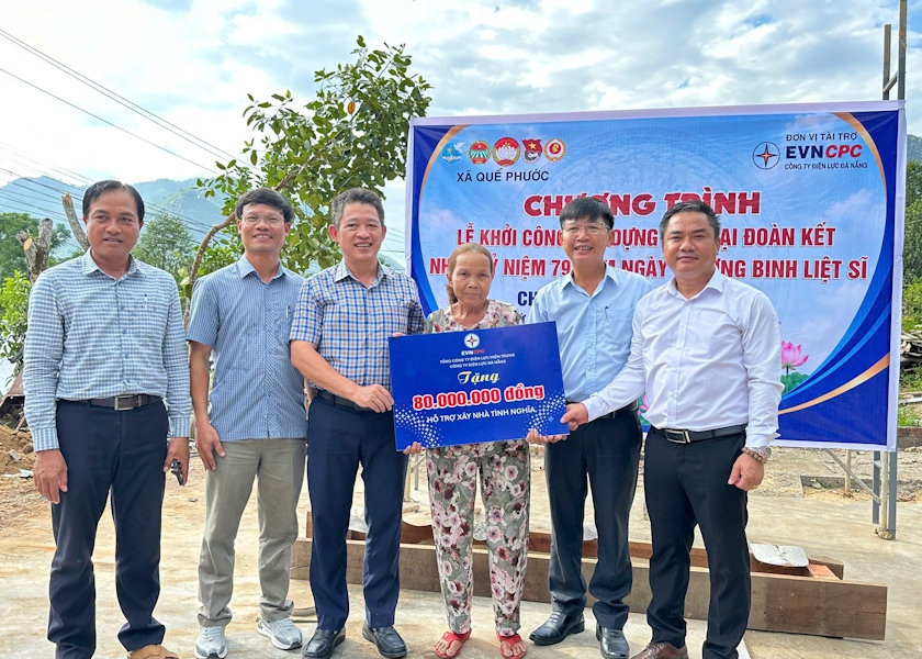 Công ty Điện lực Đà Nẵng: khởi công xây dựng nhà tình nghĩa cho hộ gia đình có hoàn cảnh khó khăn