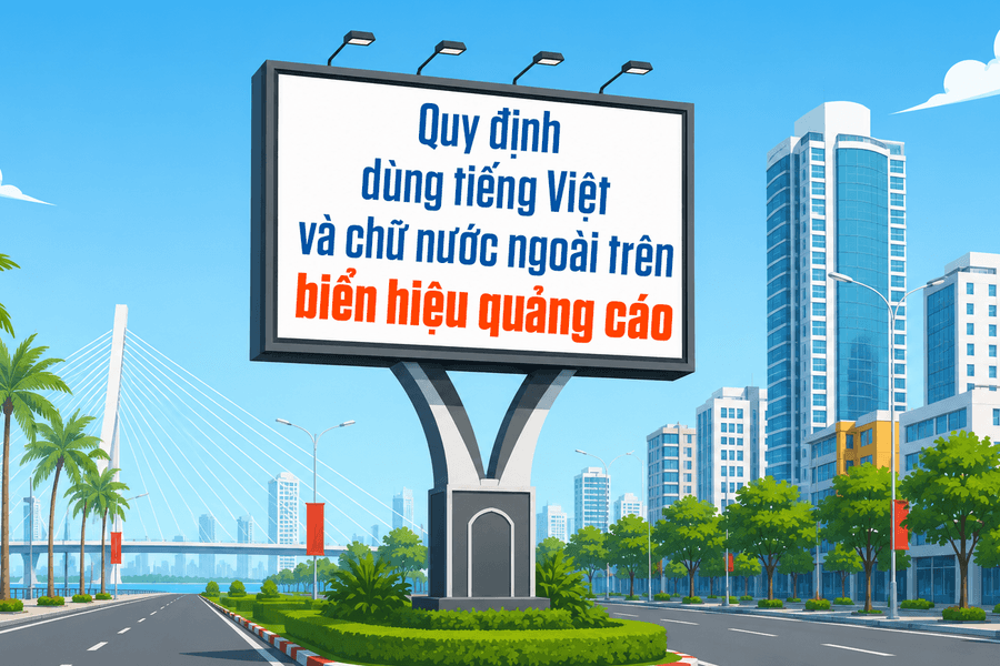 [Infographic] - Quy định dùng tiếng Việt và chữ nước ngoài trên biển hiệu quảng cáo