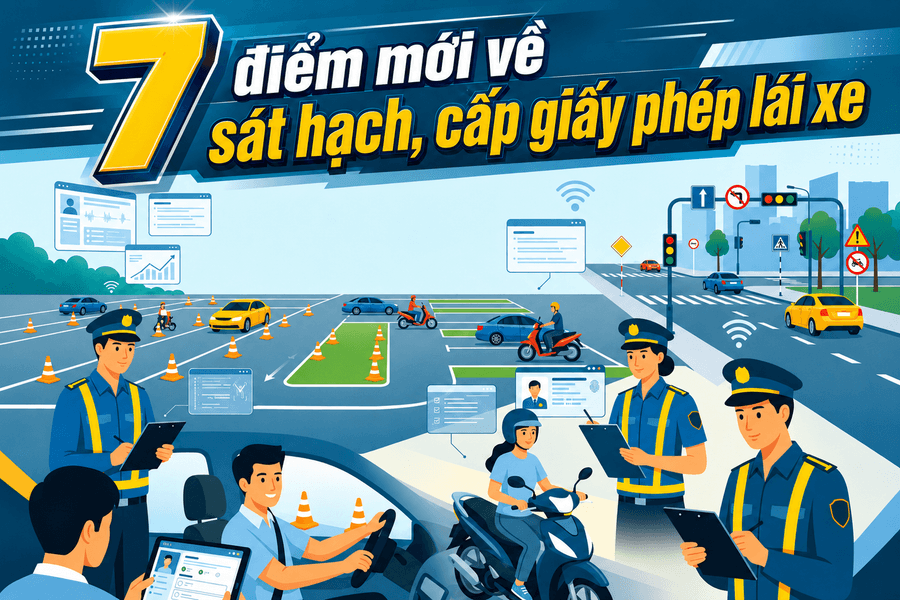 7 điểm mới về sát hạch, cấp giấy phép lái xe