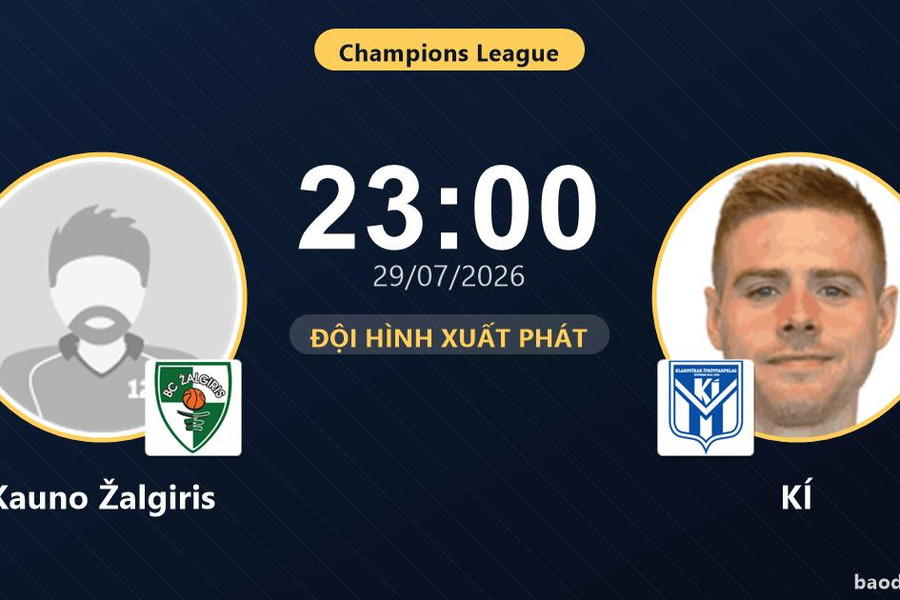 Trực tiếp Kauno Žalgiris vs KÍ: Kauno Žalgiris kiểm soát thế trận, chưa có bàn thắng
