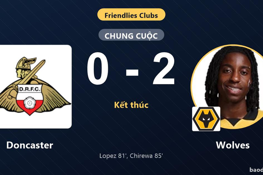 Wolves thắng muộn, Doncaster nhận thất bại trong trận giao hữu