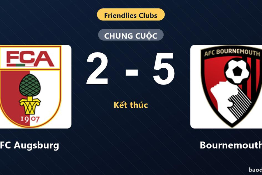 Bournemouth thắng đậm FC Augsburg trong trận giao hữu nhiều bàn thắng