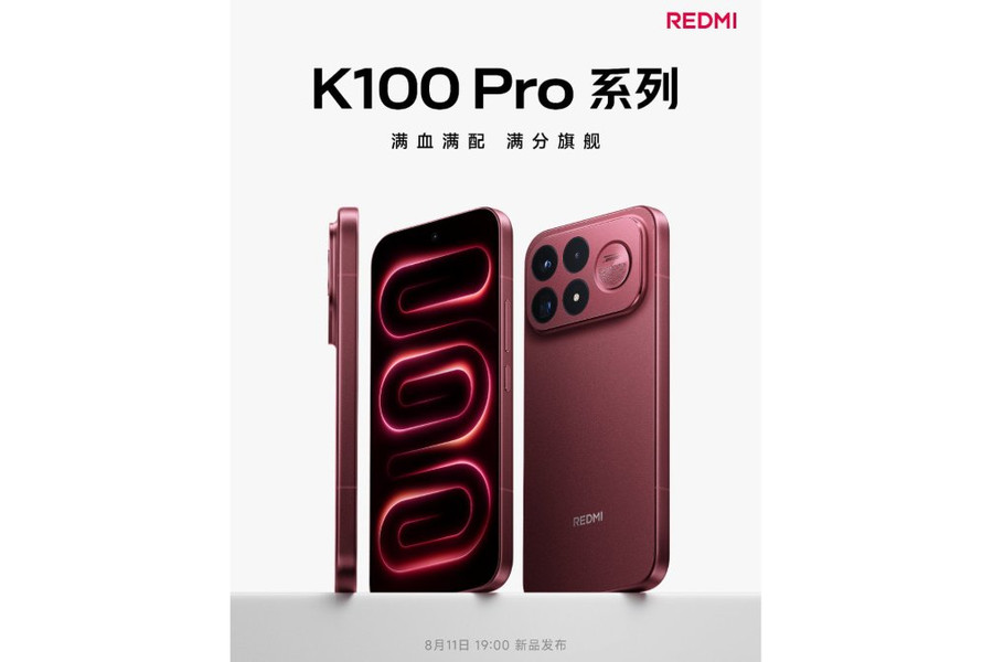 Redmi K100 Pro Max chốt ngày ra mắt 11/8 với chip Snapdragon 8 Elite Gen 5 và pin 9.000 mAh