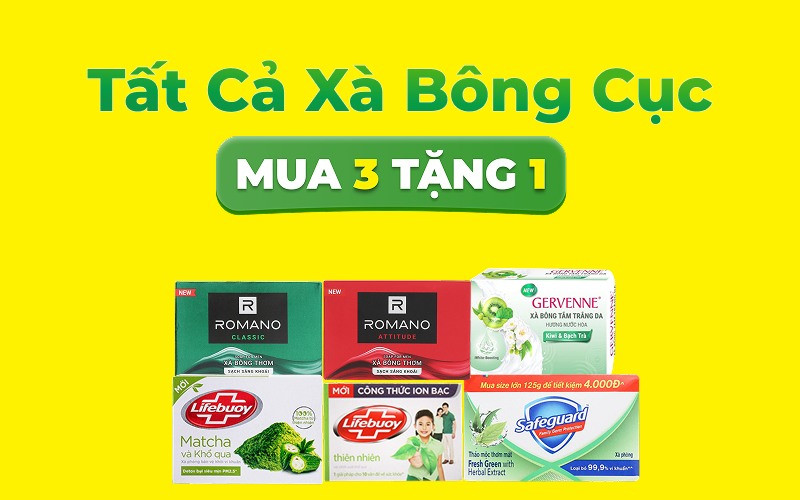 Mẹo săn ưu đãi mua 3 tặng 1 xà bông cục Lifebuoy Romano Safeguard tại Bách hóa XANH