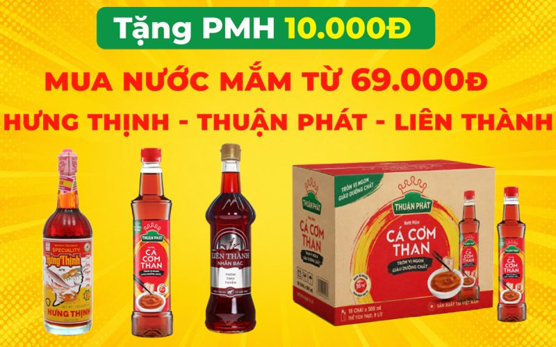 Cách nhận phiếu mua hàng 10.000 đồng khi mua nước mắm trên Bách hóa XANH Online