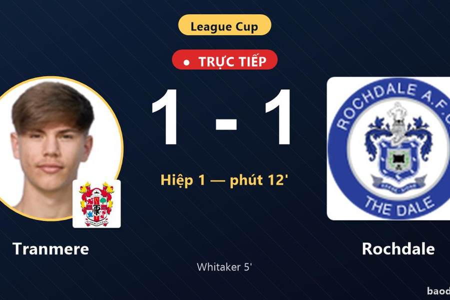 Trực tiếp Tranmere vs Rochdale: Rochdale gỡ hòa 1-1