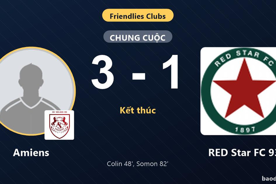 Amiens thắng 3-1, RED Star FC 93 chỉ kịp rút ngắn cách biệt