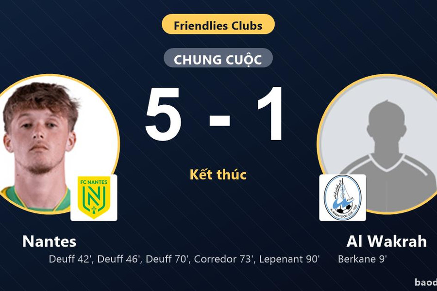 Nantes ngược dòng hạ Al Wakrah, đối thủ nhận thất bại nặng nề