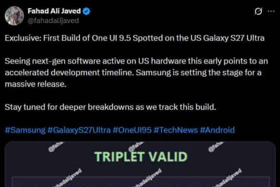 Galaxy S27 Ultra lộ diện cùng One UI 9.5: Bước đi thử nghiệm sớm chưa từng có của Samsung