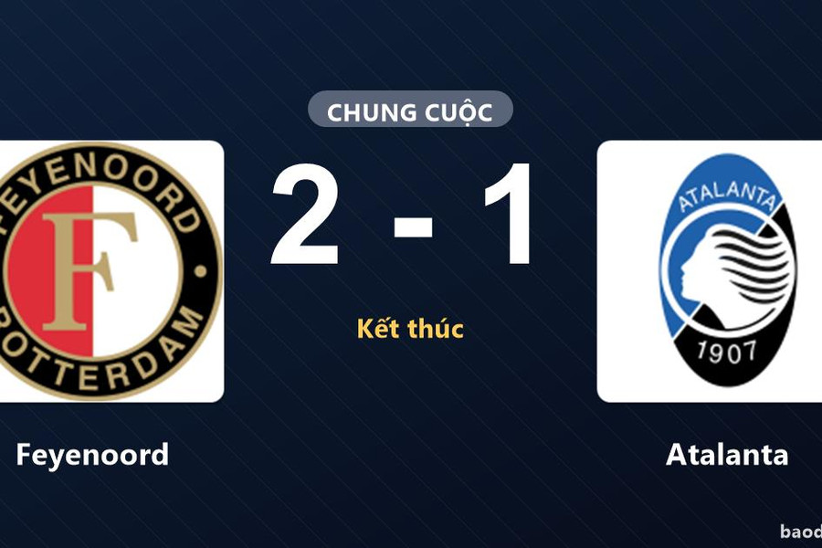 Feyenoord hạ Atalanta, khép lại trận giao hữu bằng chiến thắng sân nhà