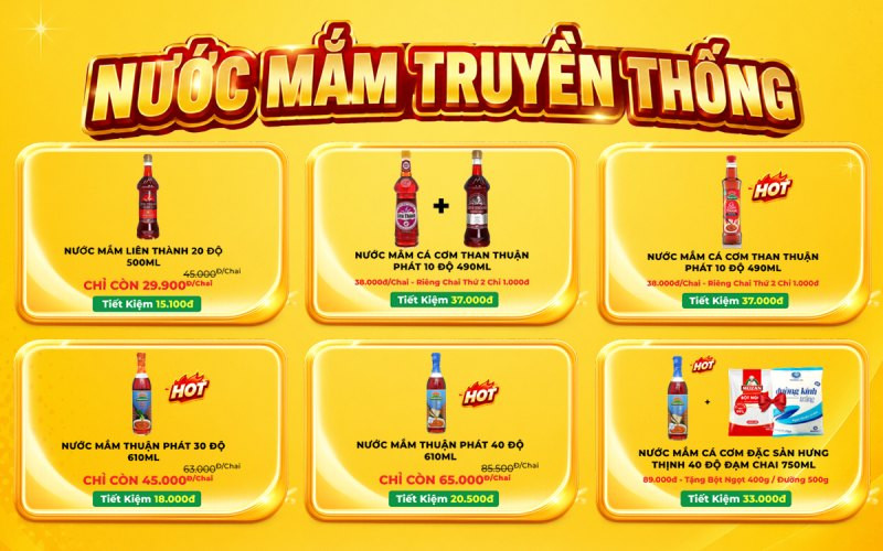 Cách săn deal nước mắm truyền thống giá 1K và mua 1 tặng 1 tại Bách hóa XANH