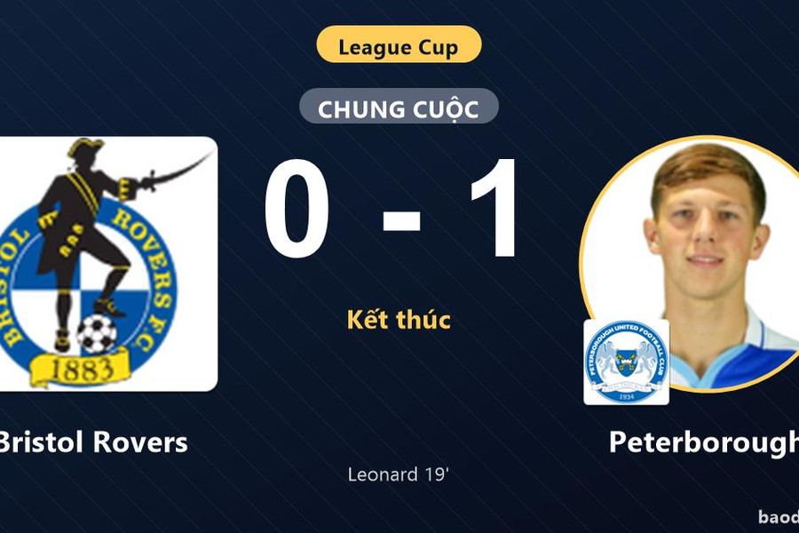 Đánh bại Bristol Rovers 1-0, Peterborough đi tiếp, Bristol Rovers dừng bước tại League Cup