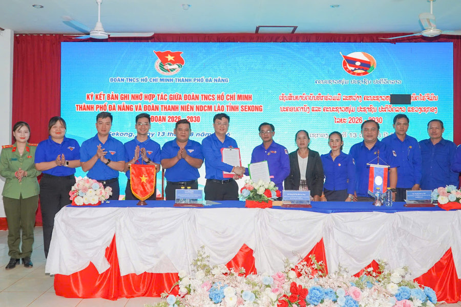 Thành đoàn Đà Nẵng và Tỉnh đoàn Sê Kông (Lào) ký kết Bản ghi nhớ hợp tác