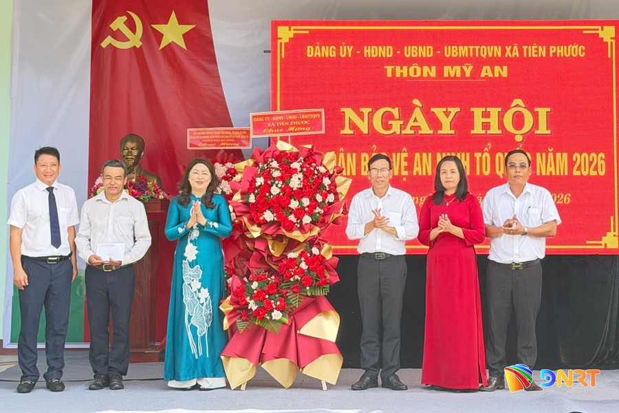 Lãnh đạo Mặt trận thành phố dự Ngày hội toàn dân bảo vệ an ninh Tổ quốc ở xã Tiên Phước